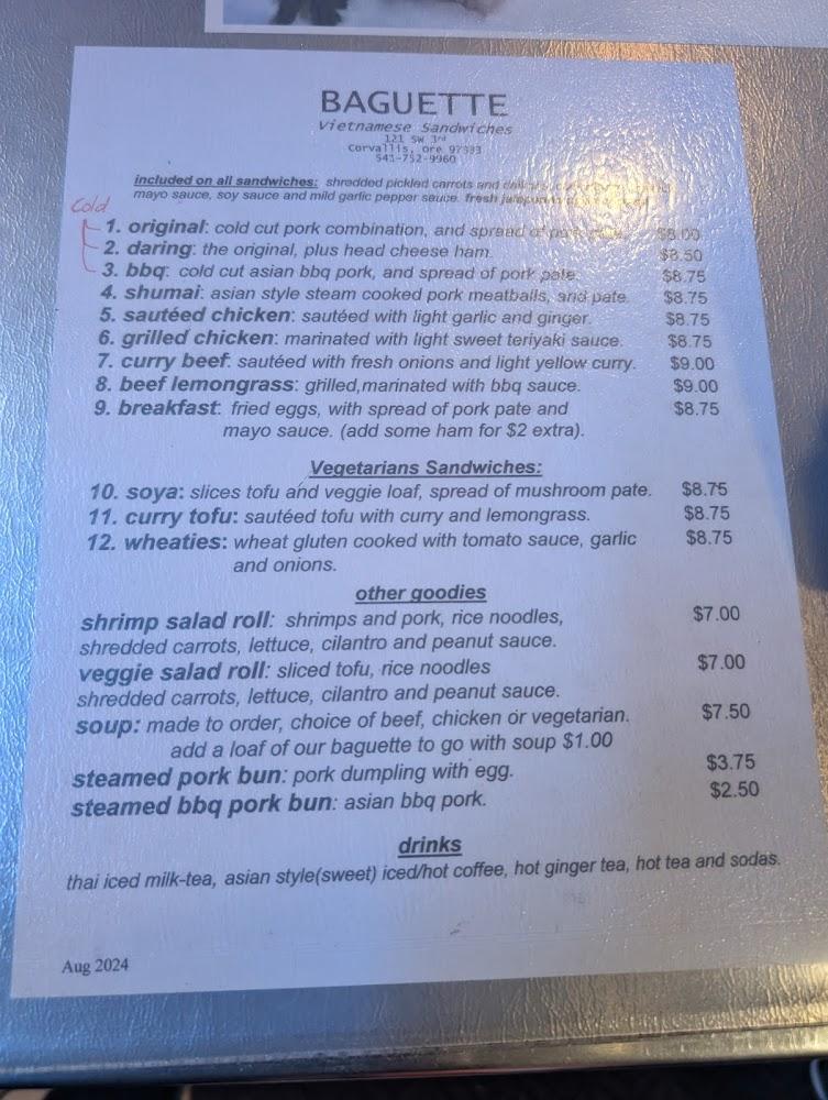 Baguette Vietnamese Sandwiches Menu image 1